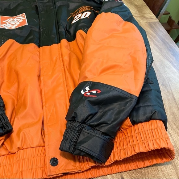 Chase Authentics NASCAR Home Depot Tony Stewart Faux Leather Jacket Mens Large - Picture 2 of 16